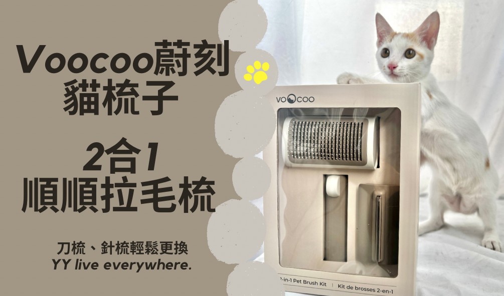 【貓用品】VOOCOO蔚刻貓梳子/2合1順順拉毛梳/開箱評價/貓必備用品